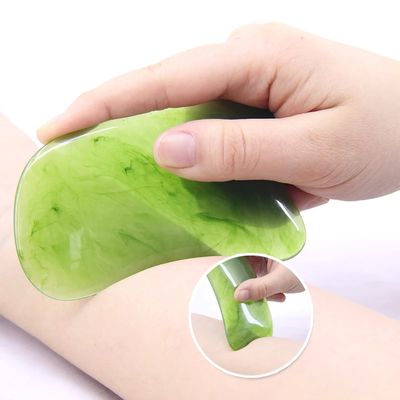Plaque de jade vert de grattage de planche de guasha naturel outil de masseur traditionnel