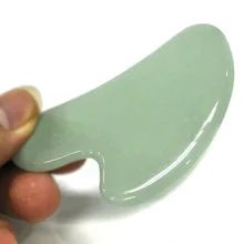 Plaque de jade vert de grattage de planche de guasha naturel outil de masseur traditionnel