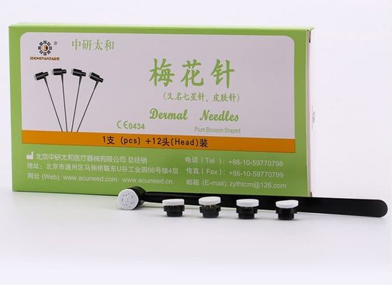 Aiguilles de prunier à manche en PVC 12 aiguilles Boîte d'aiguilles d'acupuncture Convient aux professionnels de l'acupuncture et du bien-être