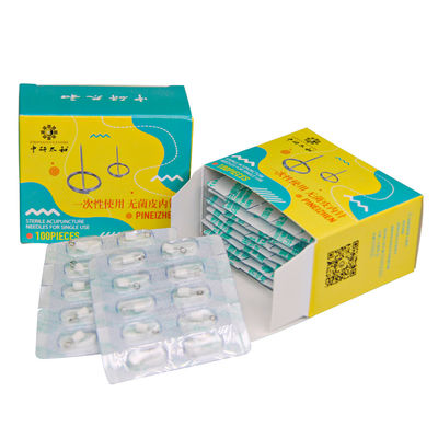 Aiguilles d'acupuncture intradermiques de 10 mm de longueur de manche pour cosmétique et médical, finition argentée
