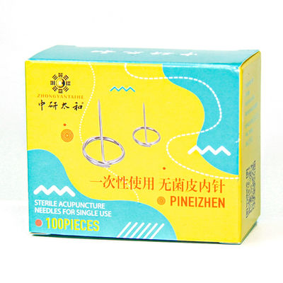Aiguilles d'acupuncture intradermiques de 10 mm de longueur de manche pour cosmétique et médical, finition argentée
