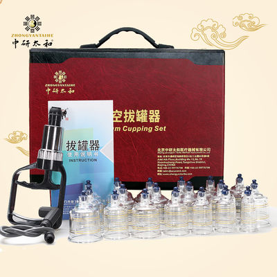 Nettoyez à l'aspirateur l'aspiration 19 tasses d'ensembles de Hijama de thérapie de cellulites de massage de soulagement de douleurs de dos mettant en forme de tasse chinois