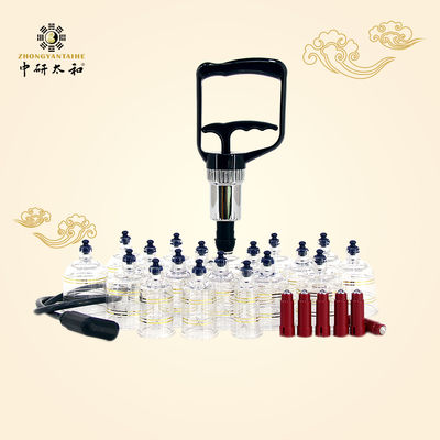 Nettoyez à l'aspirateur l'aspiration 19 tasses d'ensembles de Hijama de thérapie de cellulites de massage de soulagement de douleurs de dos mettant en forme de tasse chinois