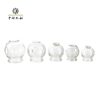massage mettant en forme de tasse d'aspiration de vide de Hijama d'ensemble du feu en verre 5pcs avec la boîte